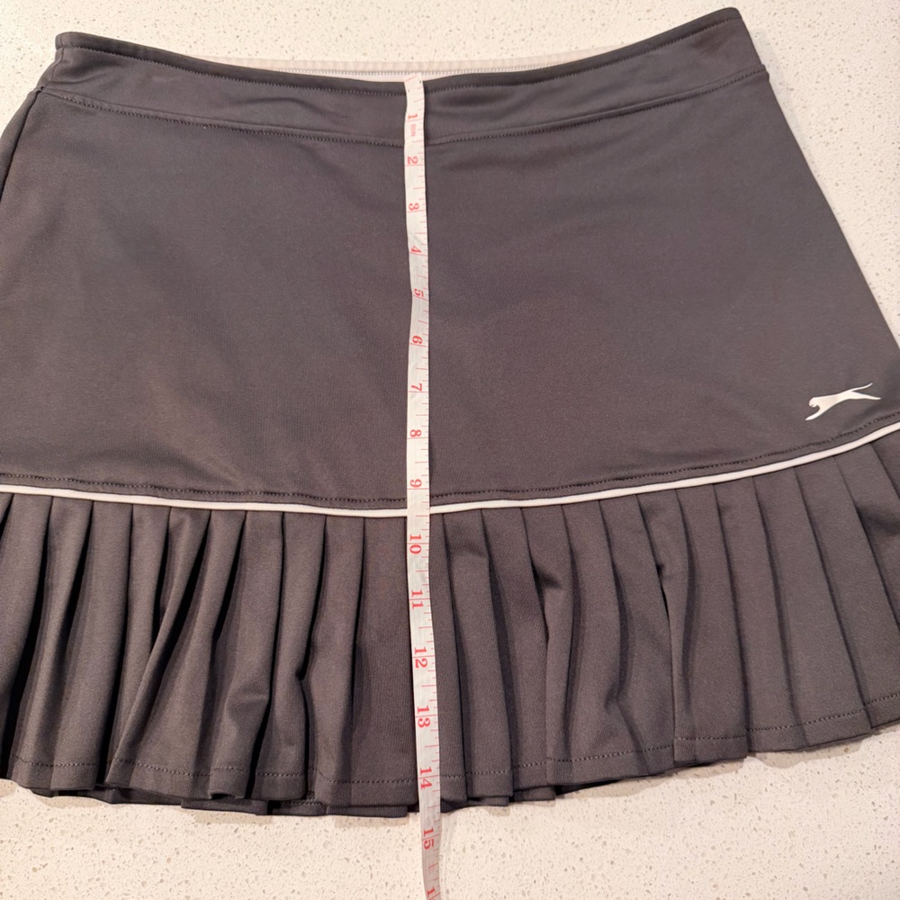 Slazenger Dark Academia Skort Womens Small Gray Pleated Y2K Revival Skirt Pocket - Picture 8 of 8